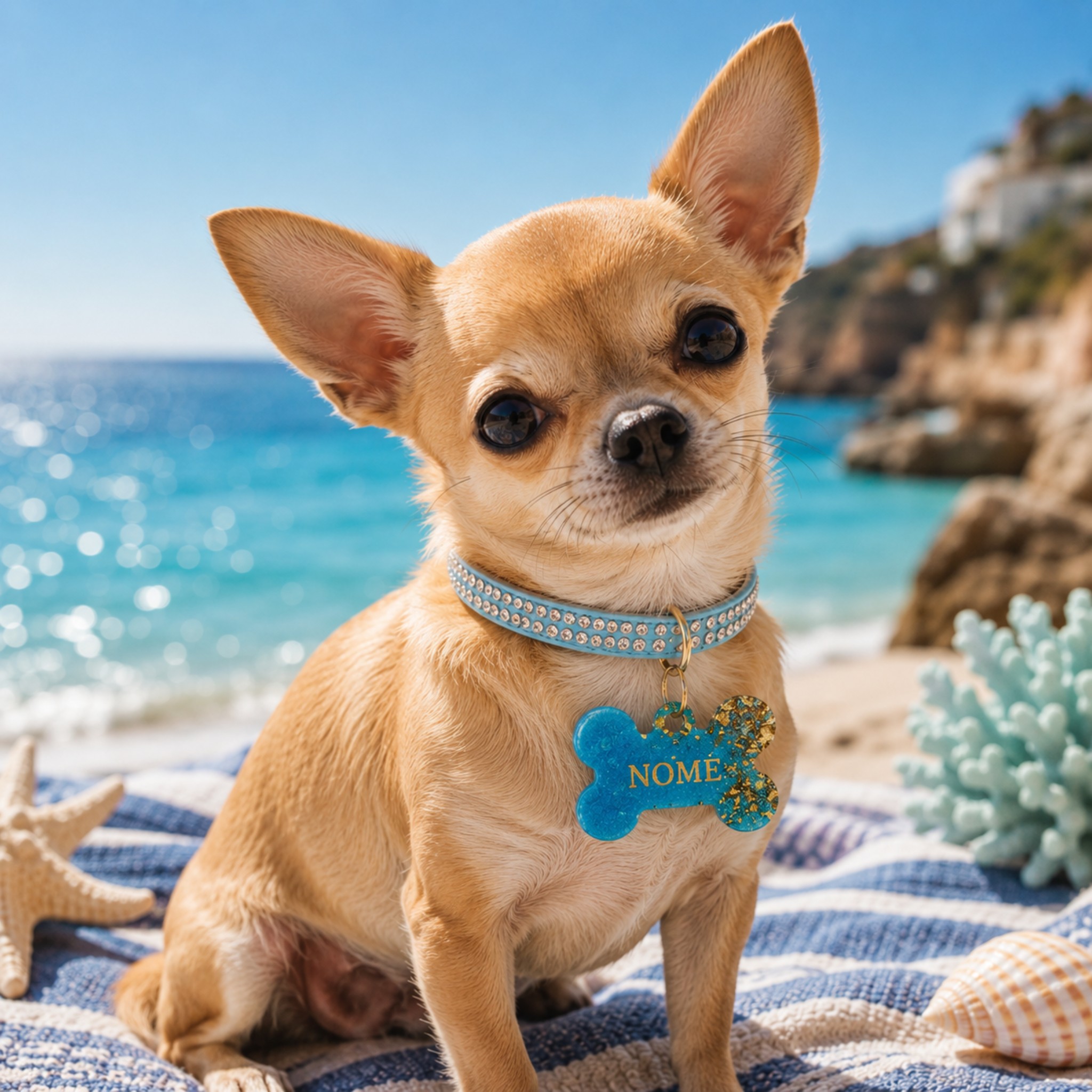 Medagliette Personalizzabili in Resina Glitter per Animali